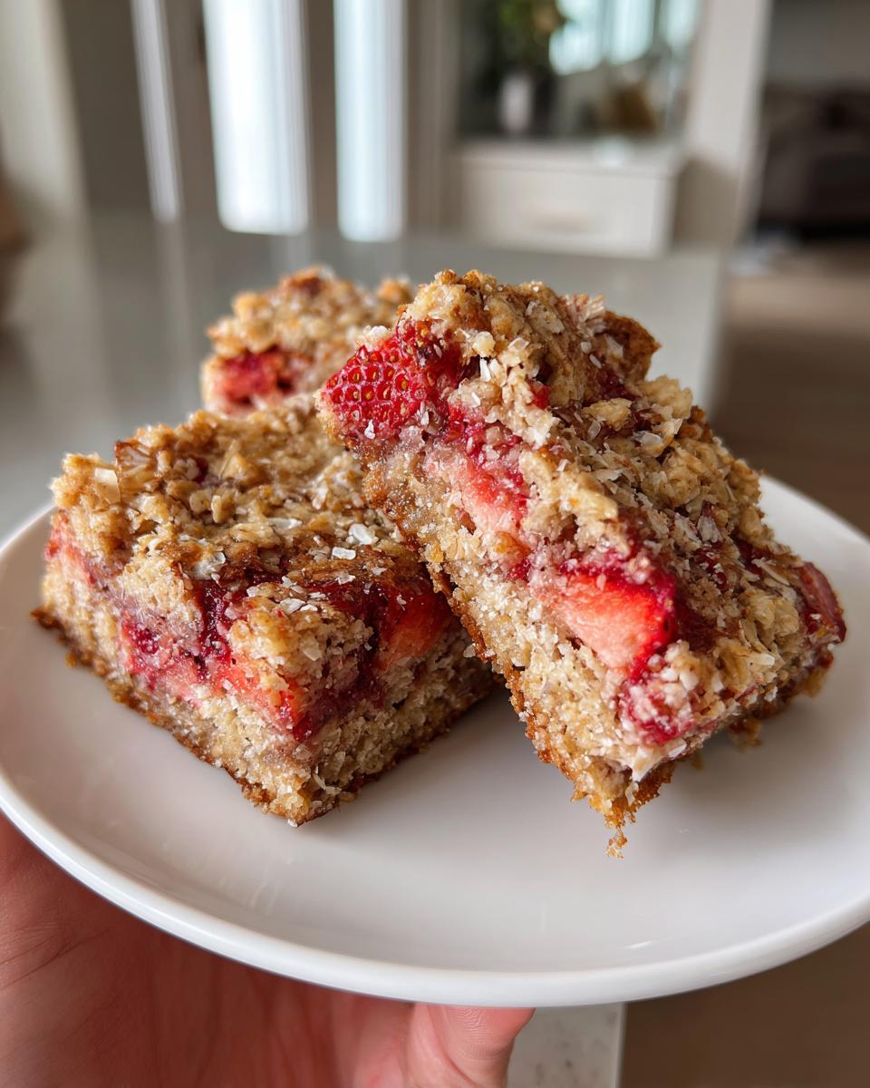 Strawberry Oatmeal Bars with Almond Flour - detail 3